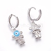 (Jewelry Parties Factory Sale)Brass Cubic Zirconia Hoop Earrings EJEW-O084-01P-C-1