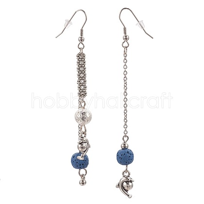 (Jewelry Parties Factory Sale)Synthetic Lava Rock Dangle Earrings EJEW-F184-04AS-1